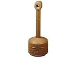 Justrite 26806T Polyethylene Personal Smokers Cease Fire Cigarette Butt Receptacle, 1 Gallon Capacity, 11" OD x 30" Height, Terra Cotta