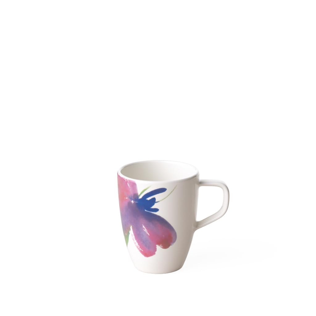 Villeroy & Boch Artesano Flower Art Mocha/Espresso Cup, 100 ml, Premium Porcelain, White/Coloured