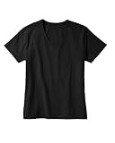 Hanes Women's Relax Fit Jersey V-Neck Tee 5.2 oz (Pack of 1) Size:Medium Color:Black