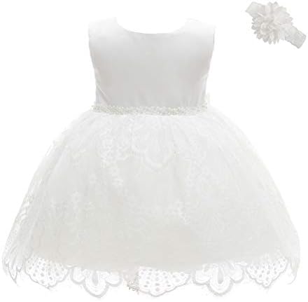 Moon Kitty Baby Girls Baptism Dresses Christening Special Occasions Gown for Baby Girl with Beautiful Belt