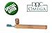 Doc Omega Biodegradable Bamboo Toothbrush with BPA Free Medium Bristles and 1 Bamboo Travel Case, Recycled Packaging