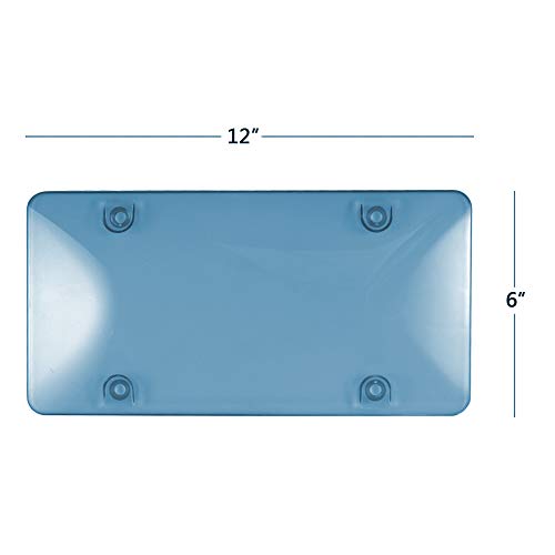 ZATAYE Tinted License Plate Cover - 2 Pack Auto License Cover,Bubble License Plate Shield Covers Front Rear Shield Smoke UV Protection for Car, SUV, Truck Van