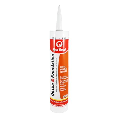 Red Devil 0697 Gutter & Foundation Sealant, 1 Pack, White