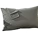 Travel Pillow Case 12x16 Size Egyptian Cotton Set of 2 Zipper Closure Toddler Pillowcase 600 Thread Count 100% Egyptian Cotton Pack of 2, Travel Pillow Cover 12 x 16, Dark Grey Solid