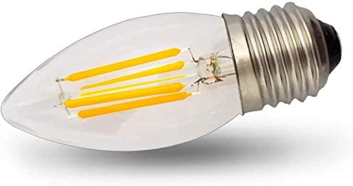 YAKAiYAL 4W E27 LED Candle Bulbs Warm White 2700K 200-240V C35 LED COB Filament Light Bulb Vintage Edison Screw ES Non Dimmable 3-Pack - Image 4
