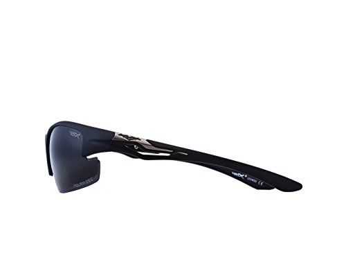 VertX Men's Polarized Sunglasses Sport Wrap Around Cycling Running Outdoor â€“ Matte Black Frame - Smoke Lens