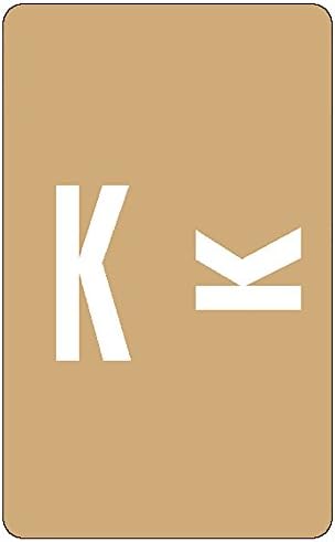 AlphaZ ACCS Color-Coded Alphabetic Label, K, Light Brown, 100 Labels per Pack (67181)