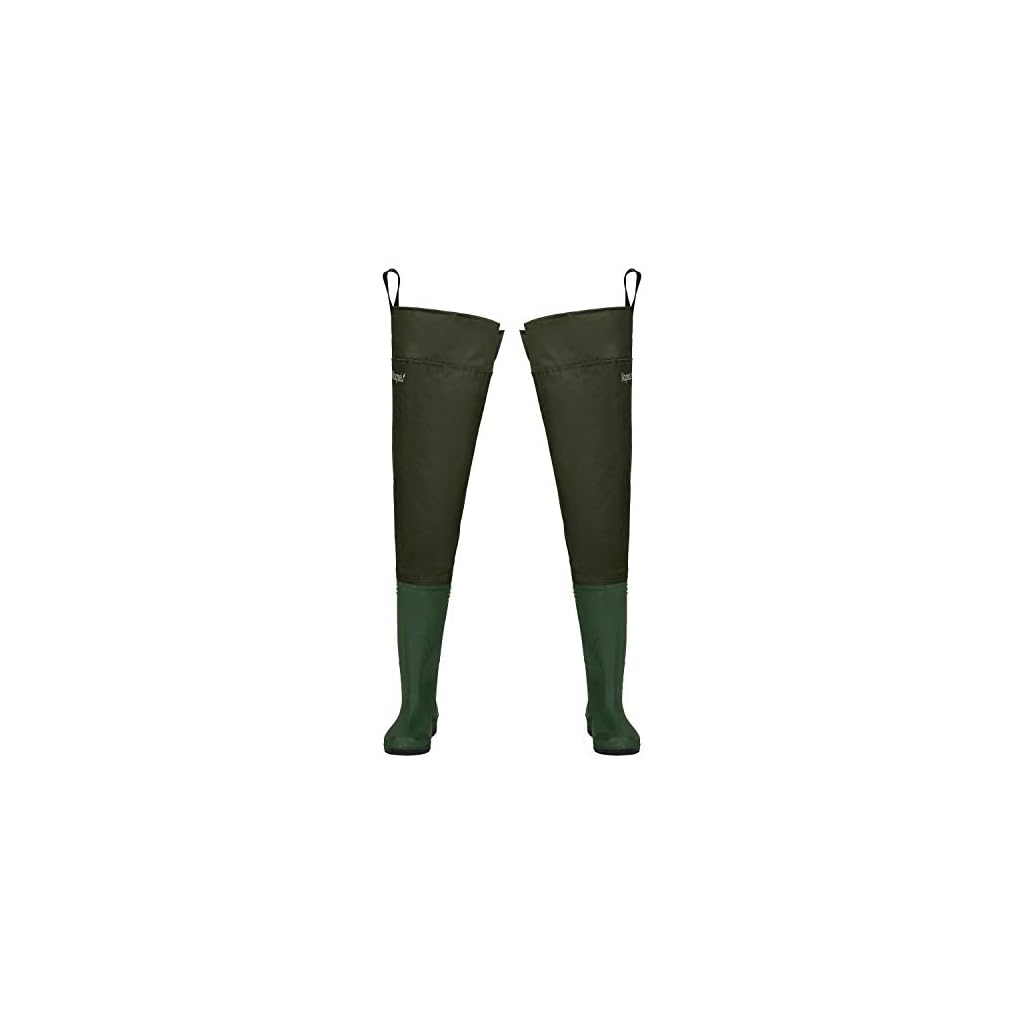 Bottes-pantalon étanches (hip Waders) Unisexes - Taille 41 à 45 - Nylon Beige/jaune Anti-dérapant - Neuf Avec étiquettes