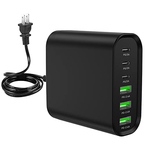 USB C Charger,100W 6 Port USB C Charging Station with 3 USB C Ports and 3 QC USB A Ports