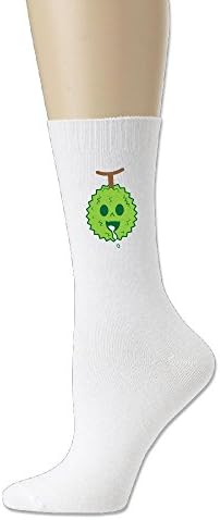 GREe Durian Cartoon Unisex Cotton Socks Funny Crew Dress Socks White