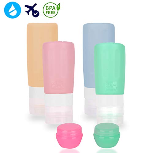 Travel Bottles,safe and non-toxic grade Silicone Travel Tube Sets for Cosmetic Shampoo Conditioner Lotion Face Body Wash (four packs) - Thumbnail 7