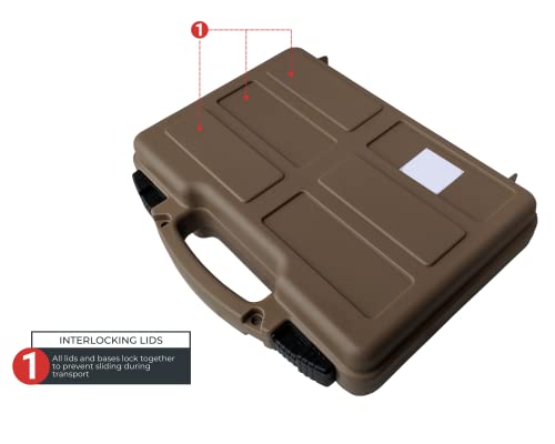 Gun Case Kinghardcase 9mm Lockable, TSA Approved Firearm Travel Case With 1 TSA Lock, Pistol Case Hard Shell, Gun Safe For Handgun, Pistol, Revolver - Shockproof Gun Storage 10.3 X 8.8 Hard Rifle Case