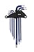 ARES 70165-9-Piece Metric Long Arm Ball End Hex Key Wrench Set - Chrome Finish with Blue High Visibility Anti-Slip Coating - Convenient Storage Case Included