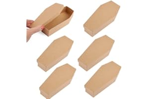 Factory Direct Craft Unfinished Paper Mache Coffin Boxes - 6 Casket Shaped Boxes for Halloween or Gothic Weddings and Decorations