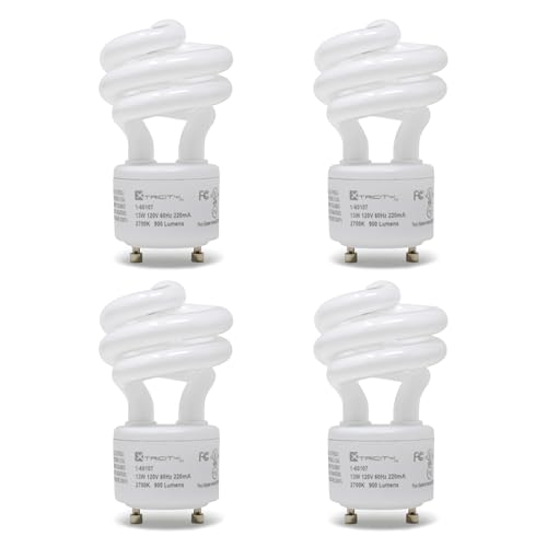 Xtricity Compact Fluorescent GU24 2 Prong Light Bulb Base, T2 Mini Spiral, 13W (60 Watt Equivalent), 2700k Soft White, 900 Lumens, CFL, 120V, UL Listed (1 Pack)