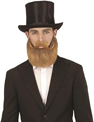 Mens Fake Blonde Moustache Beard Set Adults Old English Victorian