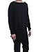 Coofandy Men Casual Long Sleeve O Neck Solid Loose Pleated Pullover T-Shirt,Black,X-Large