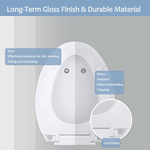 Elongated Toilet Seat Slow Close, UERRIC Soft Close Toilet Seats for
