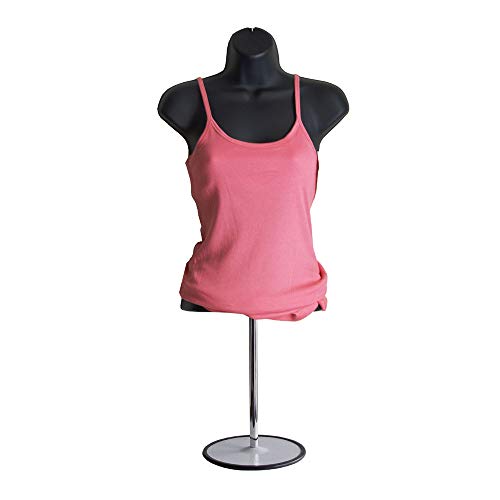 EZ-Mannequins Male and Female Mannequin Torso with Stand, Dress Form Hollow Back Body Tshirt Display, w/Metal Base for Counter Top, Craft Shows, Photos or Design, Easy to Assemble or Store, S-M Size