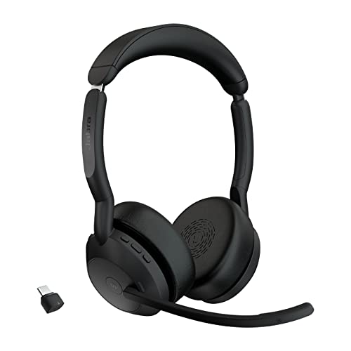 Jabra Evolve2 55 - schnurloses Stereo-Headset Air Comfort - Mikrofone mit Geräuschunterdrückung und ANC - für MS Teams Zertifiziert, mit Anderen Platt