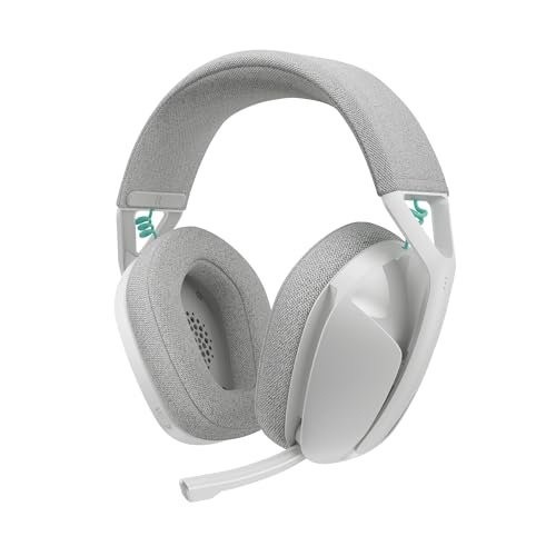 Logitech G G321 Lightspeed kabelloses Bluetooth-Gaming-Headset, dynamischer Komfort und Passform, 16-kHz-Schwingmikrofon, über 20 Std. Akkulaufzeit, PC, PS4, PS5, Nintendo Switch, Mobilgerät – Weiß