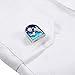 MOWOM Silver Tone Blue 2PCS Rhodium Plated Cufflinks World Map Shirt Wedding Business