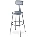 National Public Seating 6418HB Grey Steel Stool with Vinyl Upholstered Seat Adjustable and Backrest, 19