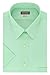 Van Heusen Men's Dress Shirts Short Sleeve Poplin Solid, Mint Julip/Green, 17