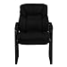 Flash Furniture Isla Black Microfiber Executive Side Reception Chair with Lumbar Support and Sled Base