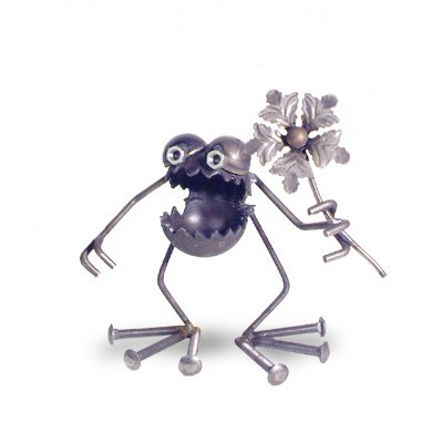 Sugar Post Metal Gnome-Be-Gone with Flower