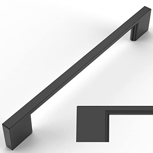 Amerdeco 10 Pieces Kitchen Handles 160 mm Black for Cabinets, Drawers, Furniture and Doors, Aluminium Alloy UK0035