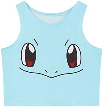 EFZQ Girls Womens Emoji Elastic Printed Backless Camis Crop Top Eye