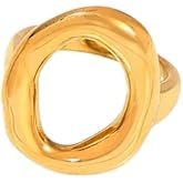 Pierced Owl Stainless Steel Open Oval Ring