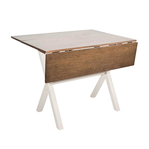 Nathan James Kalos Solid Wood Drop Leaf Folding Kitchen Farmhouse