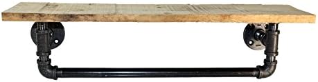 Turnbull FarmsReclaimed Wood and Pipe Towel Rack (18", raw Unfinished Wood) - Multiple Colors/Sizes