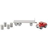 Max Tow Truck 87230 Mini Haulers Red Semi Truck with Barrels Vehicle