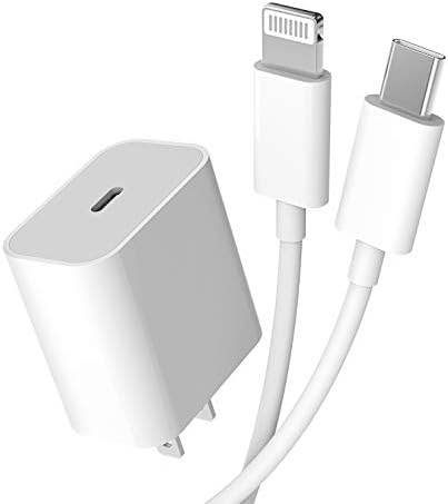 20W Watt Power Charging Adapter Quick Box Fast PD Wall USB C Charger Block 5ft Lightning Cable Compatible with Ipad ARI iPhone 11 12 PRO MAX Mini X XS XR SE2 8Plus Airpod Cord for Samsung Type Plug
