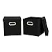 Household Essentials 34-1 Decorative Storage Cube Set with Removable Lids | Black | 2-Pack