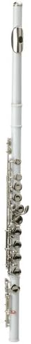 Western Woodwind Instrument, C 16-Key Closed Hole Flute with Case,Polish Cloth,Lubricant,Cleaning Rod and screw driver (White)
