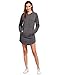 SweatyRocks Sweatshirt Dress Hoodie Pockets Grey Dress (Medium, Dark Grey)