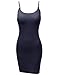 Awesome21 Basic Solid Spaghetti Strap Camisole Slip Dress Navy Size M