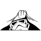 Authntcestore- S-Wars Stormtrooper Peeking Vinyl Decal Sticker | Cars | Walls | Laptops | Black | 7.5"