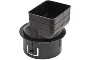 K-TEC GUTTER SUPPLY 2"x3"x4" Downspout Drainage Adapter for 2 inch x 3 inch downspout to 4" Round Drain Pipe - Universal Design to Fit All Types of 4" Round Drain Pipe tile (2x3x4) Black