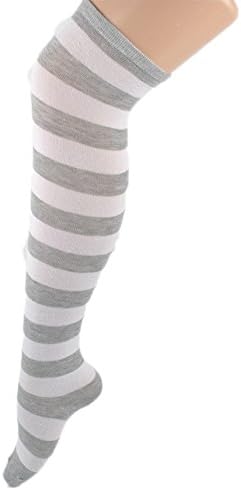 Telamee Thigh High Grey Tight Legging Casual Socks Pack Pantyhose Thigh Stocking