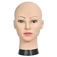 MIAOMANZI Bald Training Head Cosmetology Mannequin Head for Wigs Making and Display with Free clamp