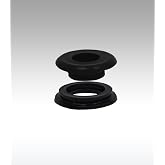 Micron Snap Together Plastic Grommets &amp; Washers, #4 (1/2" ID), Black, Heavy Duty, PPC Material, No-Tool Snap Fit for Curtains &amp; Drapery, 25-Set Pack