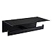 APLusee Matte Black Double Toilet Paper Holder with Shelf, 304 Stainless Steel Bathroom Tissue Roll Holder, Commercial Paper Dispenser Wall Mounted