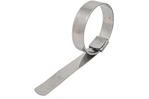 SORUDA 5/8" W x 0.025" Th x 1" Di (20 Pack) Center Punch Clamp band hose clamps 201 stainless steel (1" 20pcs)