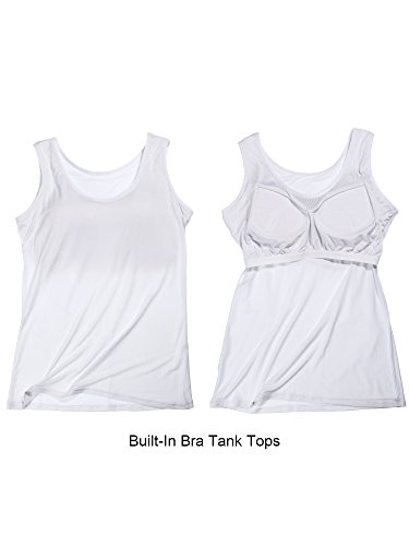 image for Hestya Women Tank Top Built-in Bra Camisole Padded Cami Top Bra Top Ca