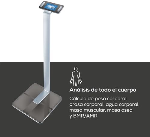 Balança de diagnóstico beurer bf 1000 superprecision, para análise de corpo inteiro com aplicativo, medição do percentual de gordura visceral, exibição separada de cada parte do corpo